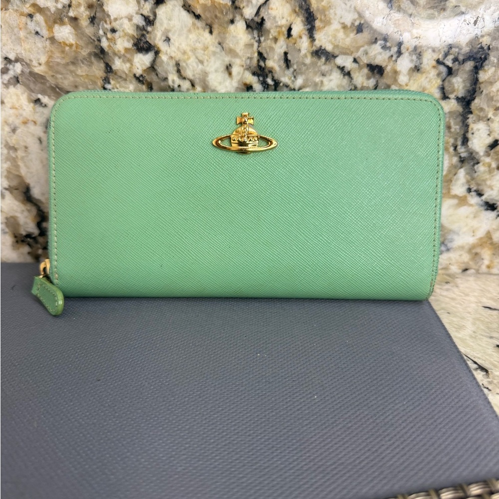 GUC Vivienne Westwood Mint Sea Green Luxury Zipper Wallet